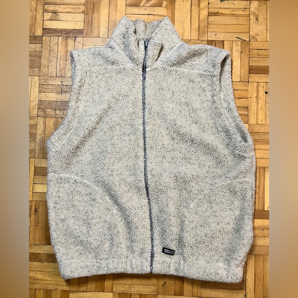 Vintage Cream Zip-Up Fleece Sweater